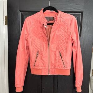 Pink faux leather jacket